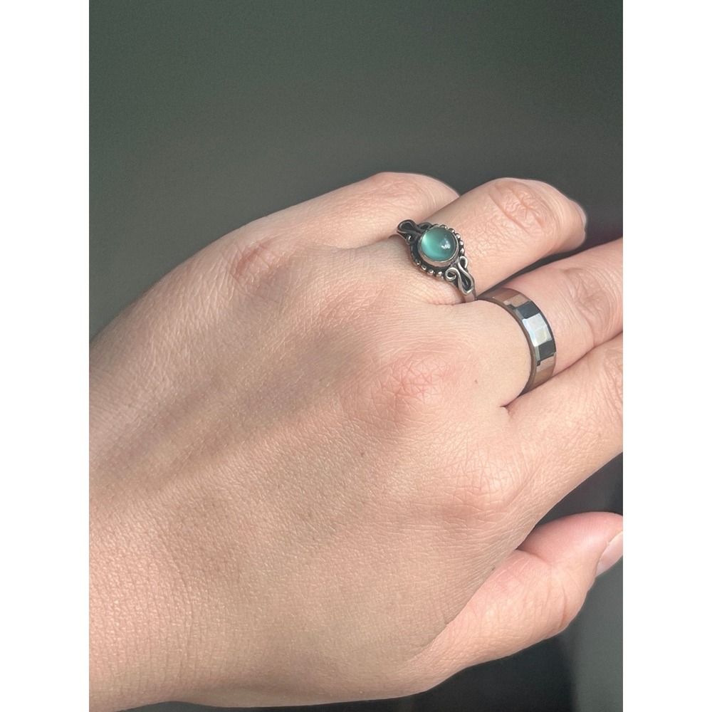 Artisan Chalcedony in 925 boho silver ring size 10 - Picture 9 of 12